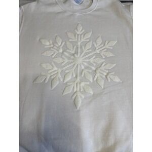 Port & Company Snowflake Crewneck Sweatshirt Size M Core Fleece Winter Holiday